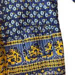 Handmade Reversible Quilty  Chore Coat Large/XL Women's Blue Yellow Photo 1