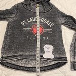 US apparel size small long sleeve distressed Fort Lauderdale hoodie GUC Gray Photo 8