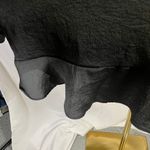 Ann Taylor Black Ruffle Sleeve Tie Back Blouse Top Size L Classic Date Night Photo 3