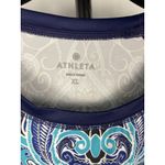 Athleta Womens Runaway Paisley Mandala Long Sleeve Rash Guard Shirt Blue Sz XL Photo 3