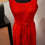 Coldwater Creek  Silk Burnt Orange Sleeveless Midi Western Style Dress Size 10 Photo 0