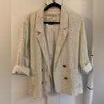Anthropologie  Cartonnier Off White Cotton Double Breasted Blazer Size MP Cotton Photo 1