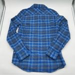 Stio Flannel Shirt Womens Size Med Blue Plaid Long Sleeve Dovetail Cabin Outdoor Photo 4