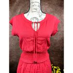 Market & Spruce Neriah Smocked A Line Dress Coral/Red XSP Photo 6