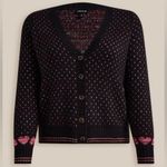 Torrid Cardigan Drop Shoulder Pink Hearts V-Neck Button Front Sweater - size 1 Photo 11