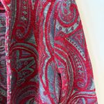 Coldwater Creek Vintage  Red Multicolor Paisley Print Eclectic Grandma Coat Photo 2