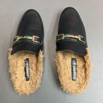 Madden Girl Brinly Womens Loafers Mules Size 8.5 Faux Leather Faux Fur Slip On Photo 3