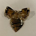 Shiny vintage gold heart bow brooch I love you grandma Photo 4