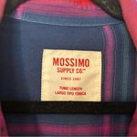 Mossimo Tunic Length Plaid Button Down Shirt Womens Medum Navy Red Blue Size M Photo 1