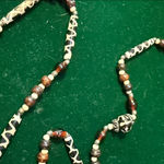 Beaded Necklace with Animal Print Accents Brown Photo 6