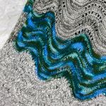 Echo Grey & Teal Chevron Crochet Hippie Winter Scarf Gray Photo 5