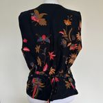 Vintage Floral Beaded Vest Size M Black Bohemian 90s Style theo Brand Size M Photo 2