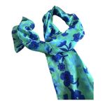 Blue Green Floral Neck Scarf Handbag Wrap Accessory Womens Dainty Whimsical Photo 1