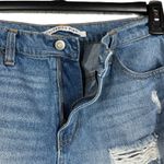 Celebrity Pink  SZ 7/28 Jean Shorts Distressed Frayed Hi-Rise Zip-Fly Medium Wash Photo 3