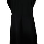 Lands' End Size 14 Stretch Ponte Knit Sheath Dress Sleeveless Black Pockets Photo 0