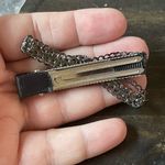 Boutique Glamorous Gunmetal Crystal Bow Hair Clip Barrette Hair Accessory Photo 2