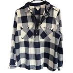 J.Crew navy blue plaid long sleeve pullover size large Photo 1