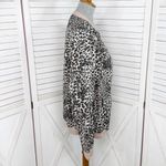 Kori  Leopard Print Lightweight Zip Up Bomber Track Jacket Tan Black Medium Photo 2