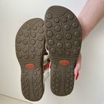 Taos Prize 3 Strap Leather Turquoise Stone Detail Velcro Comfort Sandals Size 9 White Photo 4