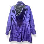 LL BEAN Purple Plaid Jacket Size M Raincoat Slicker Hood Zip Up Classic Quality Size M Photo 3