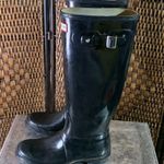 Hunter  Black Knee-High Boots Size 7 Photo 1