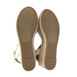 Talbots  Espadrille Wedge Platform Sandals White Canvas Bow Ankle Strap‎ Sz 8M Photo 6