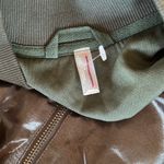 Free People NWOT movement X FP Luxe Satin Bomber Jacket Olive Green Small Photo 6