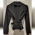 Iz Byer NWOT  California Women's Charcoal Black Ruffle Blazer Jacket Size Small Photo 2