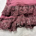 POL Burgundy Flare Pants with Lace Trim Wooden Beads Size M Photo 7