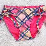 Victoria's Secret Victoria’s Secret Swim Pink Plaid Crinkle Madras Bikini Bottoms Tie Side Size XS Photo 0
