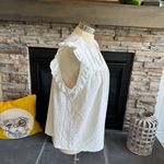 Bobeau White Ruffled Pleated Blouse Photo 8