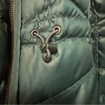 Athleta Goose Down Lightweight Puffer Parka Winter Jacket Coat Green Small Photo 3