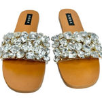 AQUA Sandals Womens Size 7 Embellished Open Toe Summer Slides NEW Photo 0