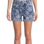 Time And Tru  Printed Denim Shorts With Pockets Size 8 Womens 5 Pockets New Photo 1