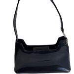 Guess Vintage Black Patent Leather Shoulder Bag Y2K Minimalist Baguette 90s Photo 2