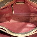 Dooney & Bourke  Monogram Canvas Leather Trim Satchel Bag Cream Beige Pink Liner Photo 8