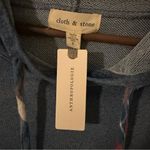 Cloth & Stone NEW Anthropologie  Chambray Plaid Hoodie Size Small Photo 7