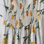 Joie  SZ14 White/yellow Floral Linen blend Sleeveless Squared Neck Midi Dress-NWT Photo 8