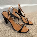 Giuseppe Zanotti GIUSEPPE ZANOTTI Black Patent and Tan Leather T Strap Sandals size 8 Photo 2