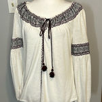 White House | Black Market 🆕  boho tassel‎ top size S BIN E Photo 0