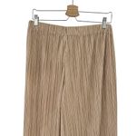 Alice + Olivia Benny Pants Ribbed Pleated Plisse Cropped Wide Leg Tan Size Large Photo 6