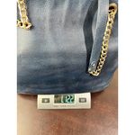 Michael Kors  Navy Leather Chain Shoulder Tote Bag Gold Hardware Classic Everyday Photo 9