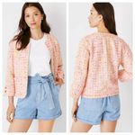 Ann Taylor NWT Tweed Cardigan Jacket in Orange and Pink - Size 6 Photo 1