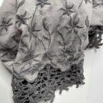 Sunday in Brooklyn Gray Cardigan Linen Crochet Floral Whimsical Fairycore Sz S Photo 4