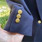 Nordstrom PBM Women For Nordstroms Navy Blue Blazer Jacket Size 16 100% Wool Gold Crest Photo 2