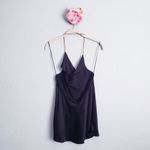 WAYF  Black Satin Front Drape Chain Halter Cami Photo 4