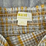 Maeve  Anthropologie Womens Yellow Plaid Puff Sleeve Square Neck Blouse Medium Photo 4