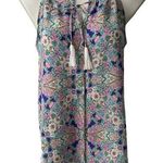 Rose + Olive  High Cut Paisley Sleeveless Top Photo 0