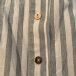 L'Academie L’Academie Revolve Grey Green White Striped Button Down Puff Sleeve Top Small Photo 4