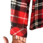 Ci Sono Red Plaid Collared Long Sleeve Cotton Blend Button Down Shirt Women Sz M Photo 2